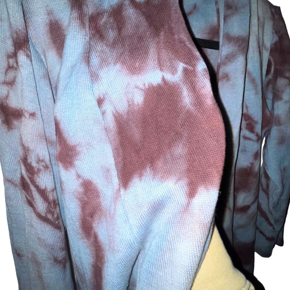 Yak n Yeti Tie Dye Blue & Dark Purple Open Cardigan Size Medium - Picture 7 of 16